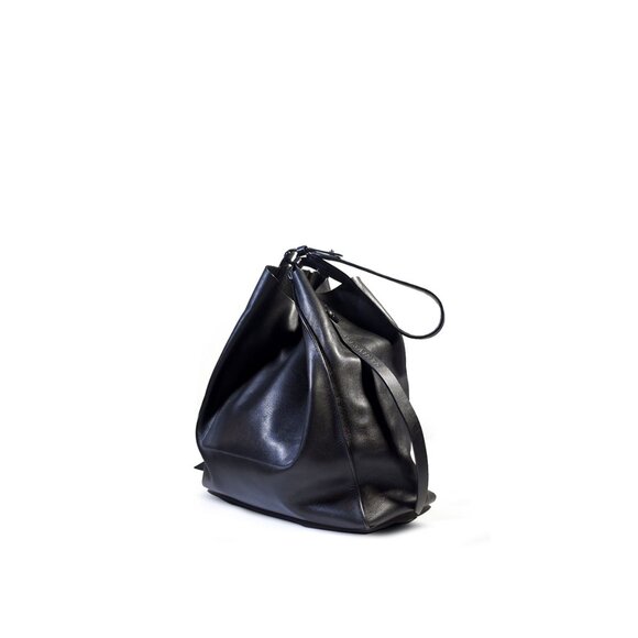 Black ALLSAINTS Paradise Tote Black Leather Calf Shoulder Purse & Pouch - Picture 5 of 13